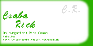 csaba rick business card